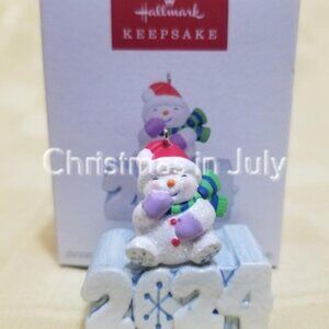 Hallmark 2024 A Snowy 2024 Snowman miniature mini Christmas Ornament